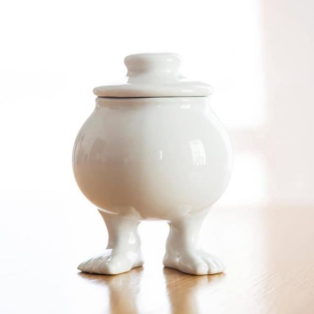 Footed Sugar Bowl© with Lid Ceramic *Explorers Collection* Bring a Smile Home!