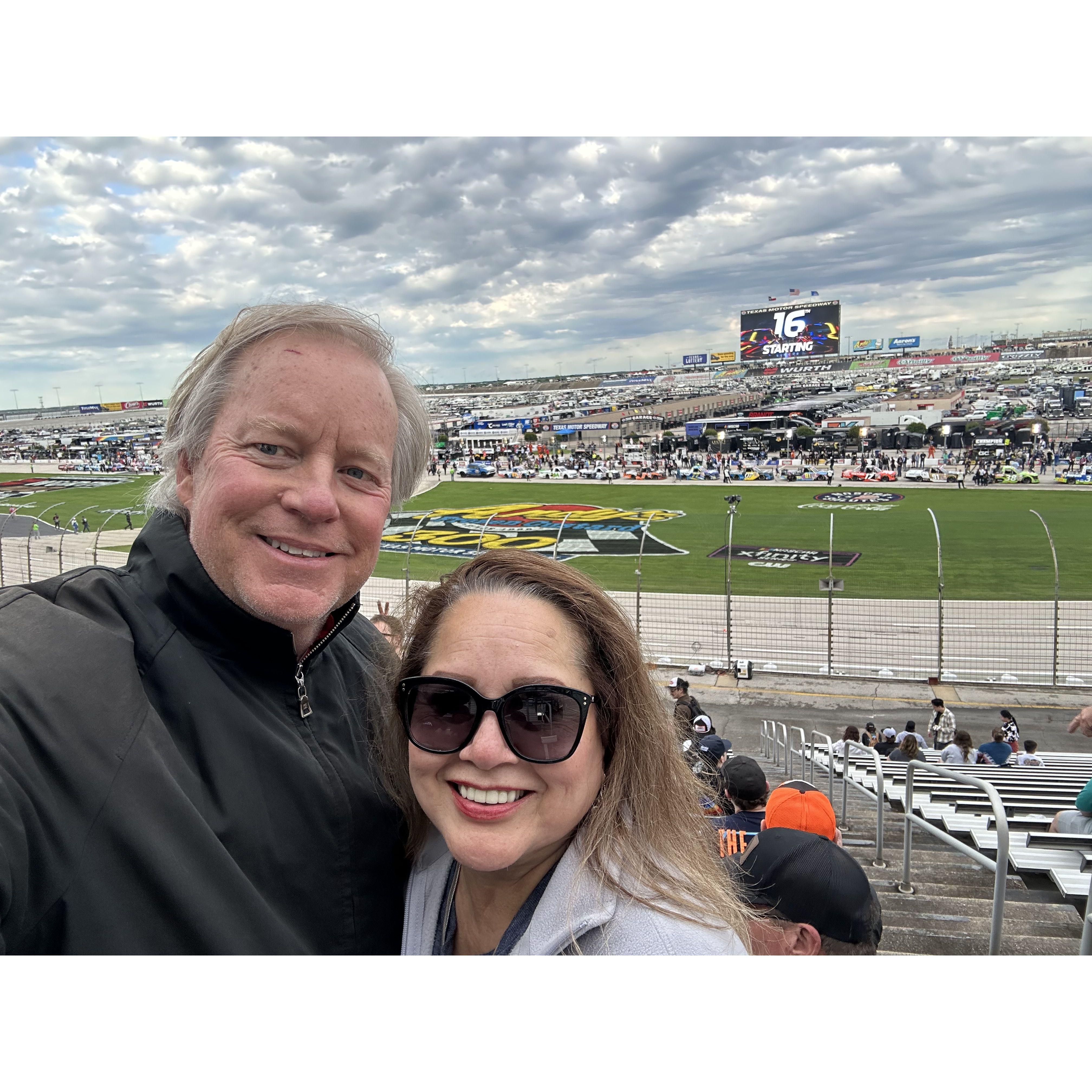 Fun Day at the car races at the Texas Motor Speedway