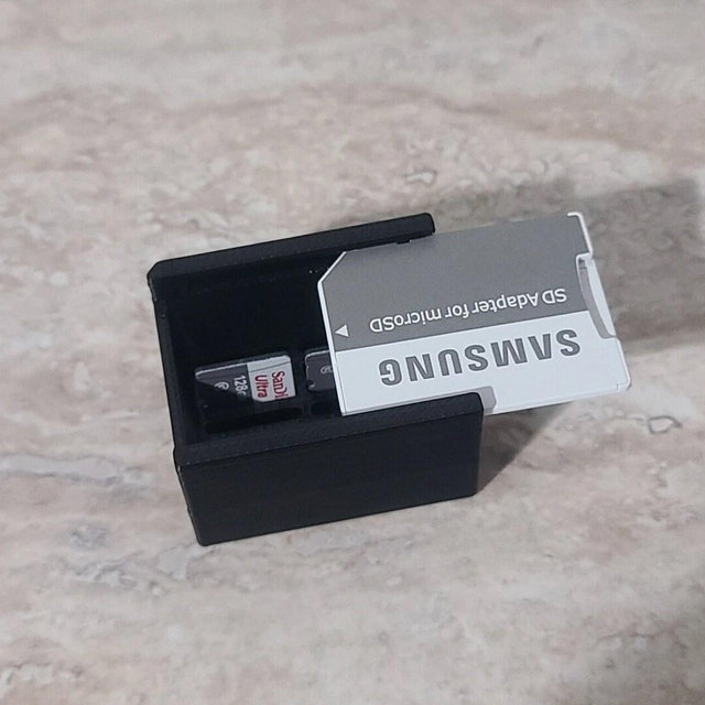 Micro SD Card Storage Container w/Sliding Adapter Lid (Not Included) | Desk and Work Organization