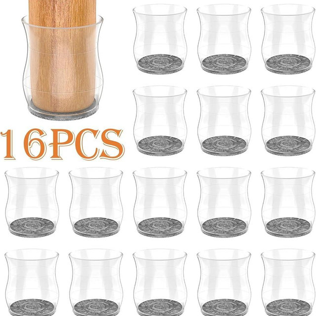 16 Pcs Chair Leg Floor Protectors,Furniture Pads,Furniture Sliders Floors No Scratches/Noise,Smooth Moving for Chair/Table Feet,Chair Leg Protectors Caps/Pads (M(Fit 1.3''~1.8''))