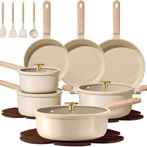 CAROTE 22Pcs Pots and Pans Set, Nonstick, Ceramic