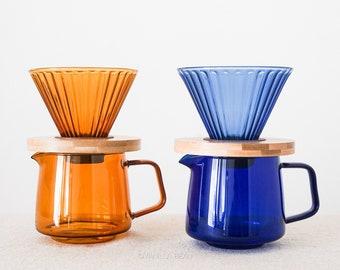 VANILLA BEAN | Orange Pour Over Coffee Set Unique Coffee Dripper Coffee Maker Coffee Stand Premium Gift Set Coffee Carafe