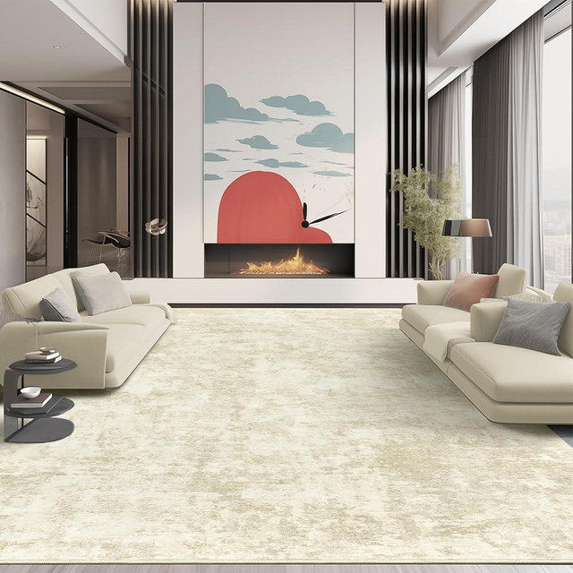 Miukiki 6x9 Area Rugs for Living Room,Anti-Slip Backing Washable Rug,Stain Resistant Modern Abstract Large Area Rug,Ultra-Thin Room Decor Rugs (Gold,6'x9')