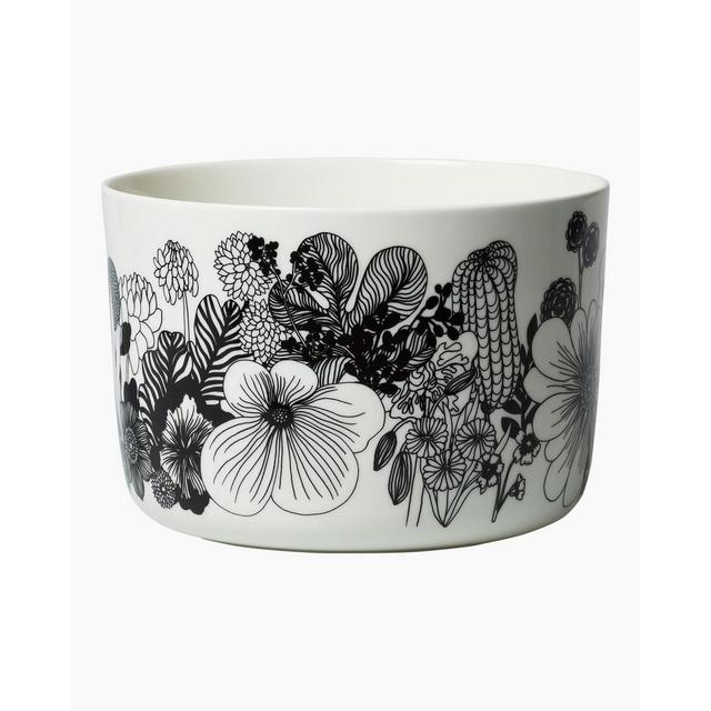 Siirtolapuutarha serving bowl white, black