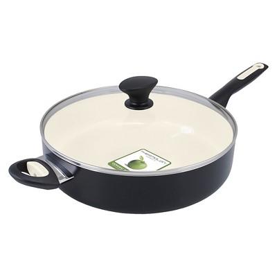 GreenPan Rio 5qt Ceramic Non-Stick Covered Saute Pan with Helper Handle Black