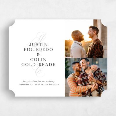 White Ticket Wedding Save the Date - Cortona Multiphoto