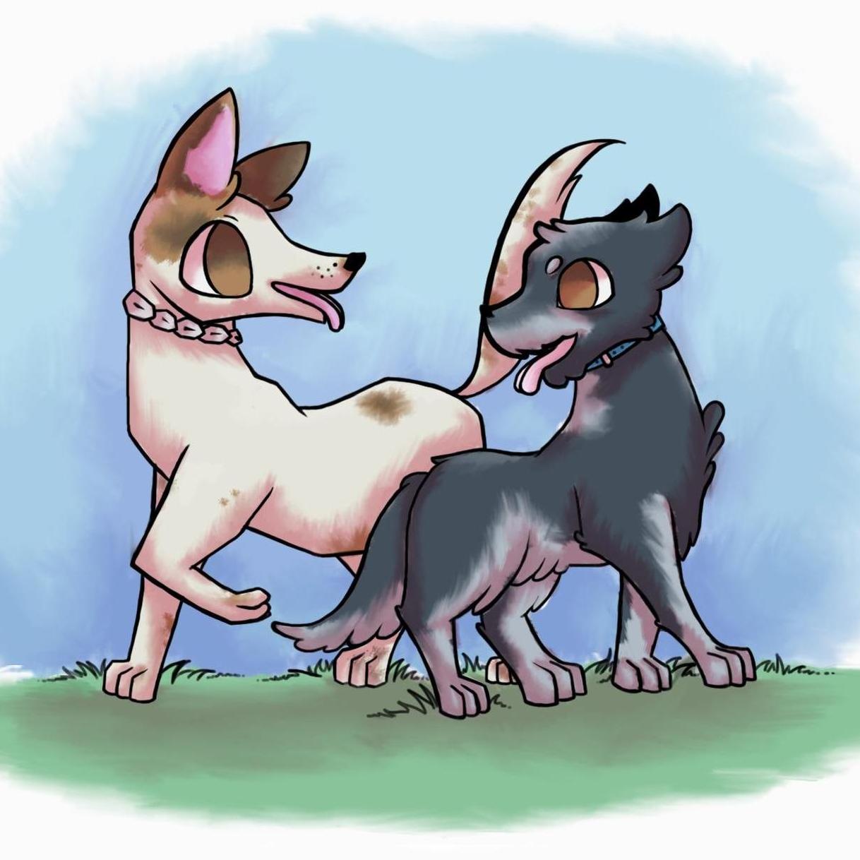 Commission by Jennifer Dinh, Alexa's cousin, of Shady and Kirk (November 2018)