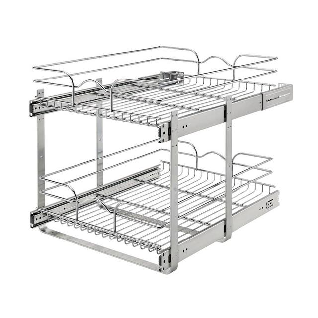 Two Tier Kitchen Storage Basket Pull Out Pantry