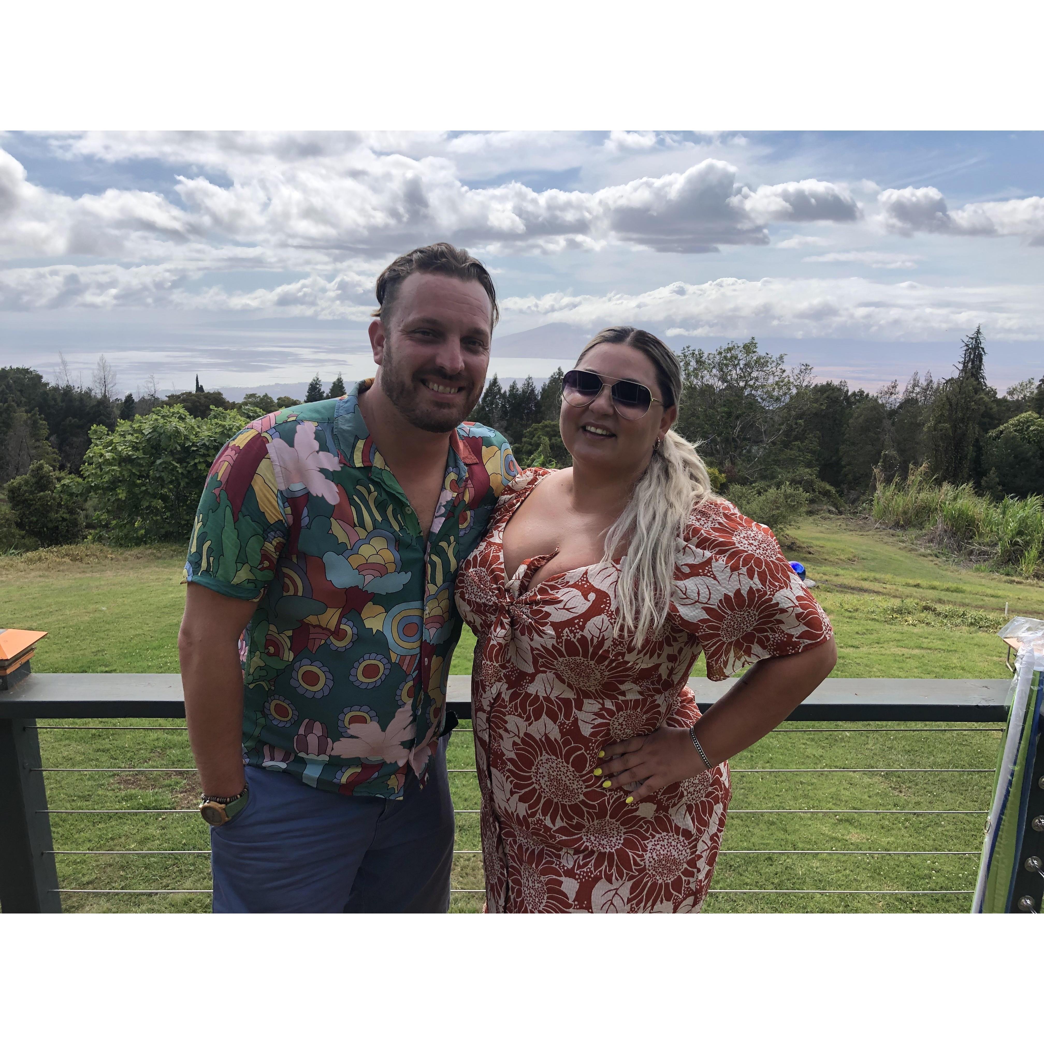 At our AirBnB in Upcountry, Maui where we got engaged