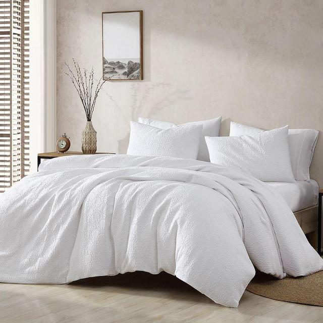 White Moreau 3-Piece Cotton Comforter & Shams Set, King