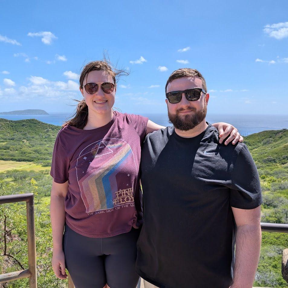 At the top of Diamond Head in Hawaii. This was a few days before Wes proposed.