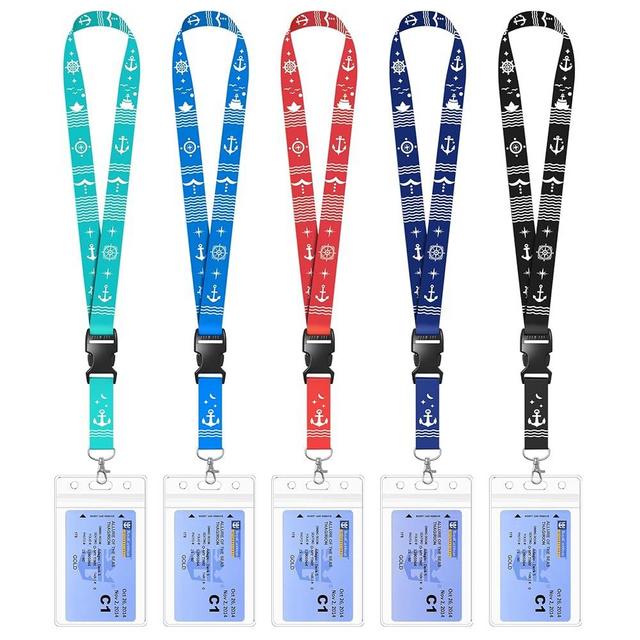 Avorast 5 Pack Cruise Lanyard for Ship Cards, Cruise Ship Lanyards with Waterproof ID Badge Holders for All Cruise, Cruise Ship Essentials for Royal Caribbean, Carnival, NCL Cruise 2026 (Mix)
