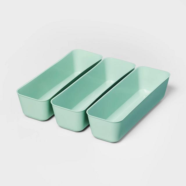 3pk Long Storage Trays Daydream Green - Brightroom™