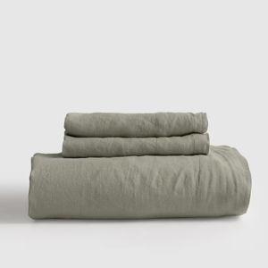 European Linen Fitted Sheet Set - King (Willowleaf)