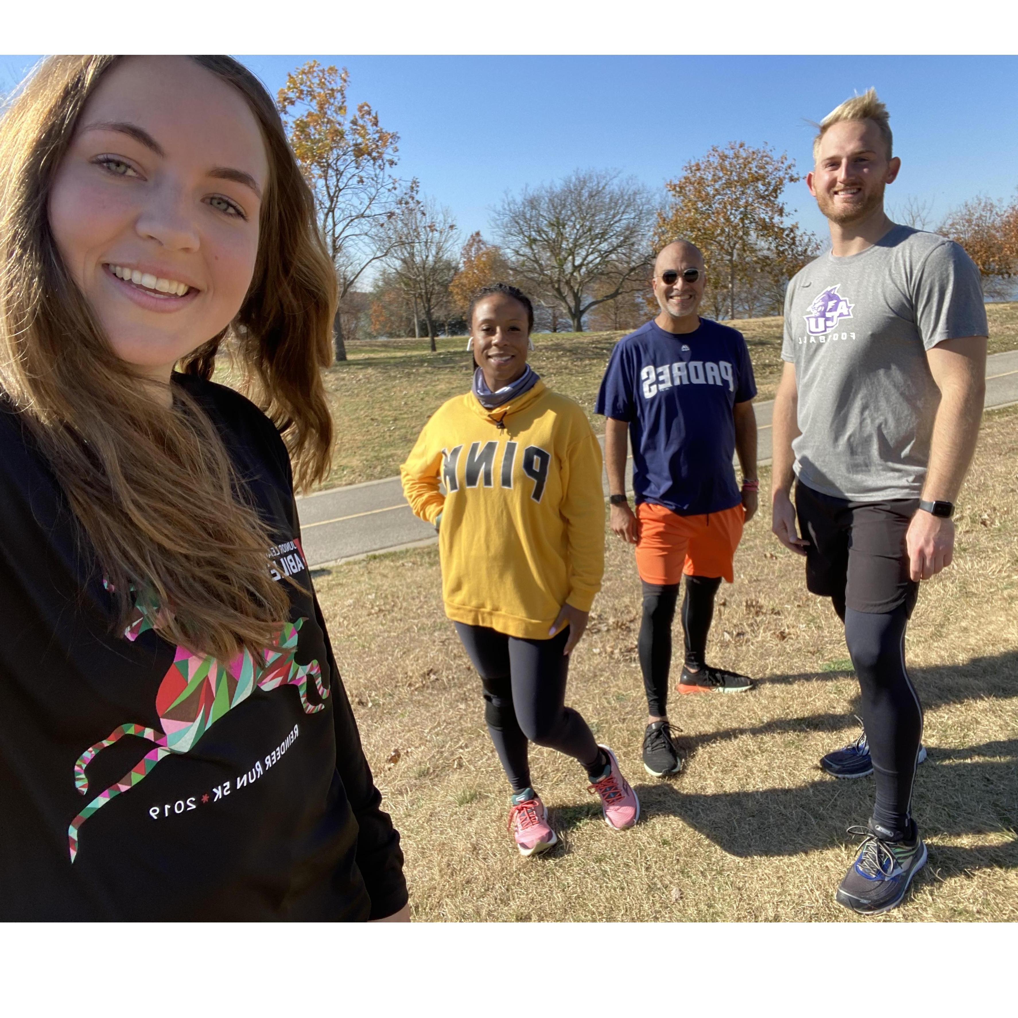 In Dec 2020, Jason was still in the friend-zone, so Bre said Jason could see her only if he came on the 6-mile training run with her running group... He killed it. She reconsidered the friend zone. ;)