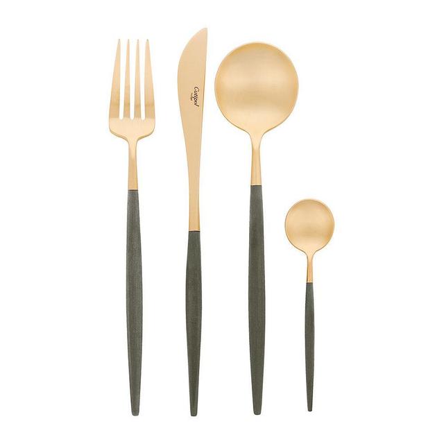 Goa Flatware Set - 24 Piece - Matt Black Gold