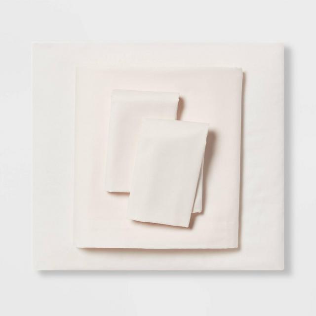 Queen Cotton Blend Sateen Sheet Set Ivory - Room Essentials™