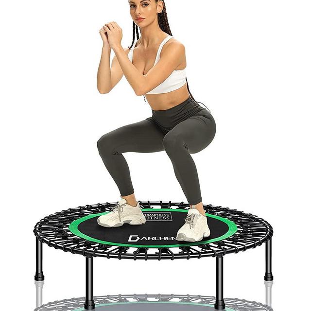 Darchen 450 lbs Mini Trampoline for Adults, Indoor Small Rebounder Exercise Trampoline for Workout Fitness for Quiet and Safely Cushioned Bounce, [40 Inch]