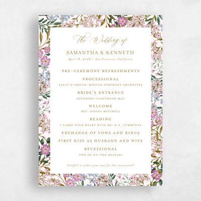 Flamingo, Beige Wedding Program - Lombardy