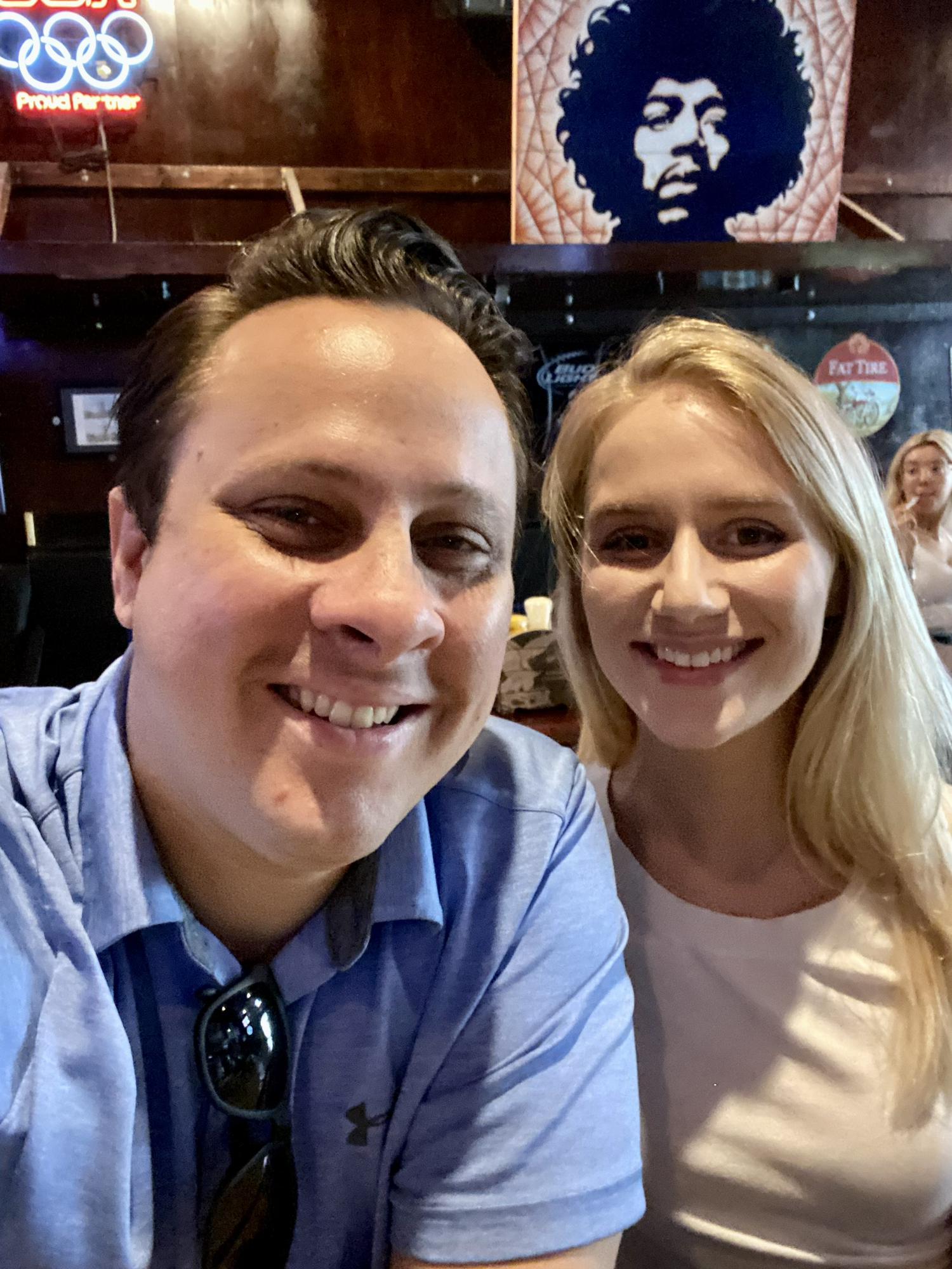 At our favorite bar, Fat Harry’s