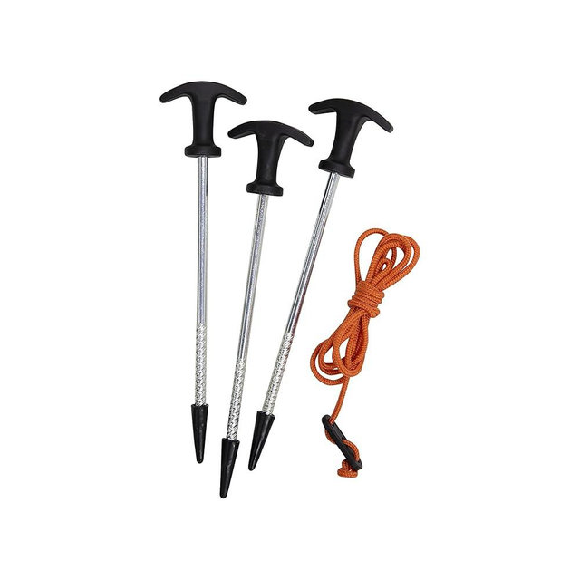 Gazelle Tents™ 12-Pack All-Terrain Stakes, 12 Serated Tip Stakes, 4 Guy-Lines, Carry Bag, GA100