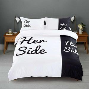 CocoQueen Couple Her/His Side 4pc Duvet Cover Set 100% Brushed Microfiber King Size