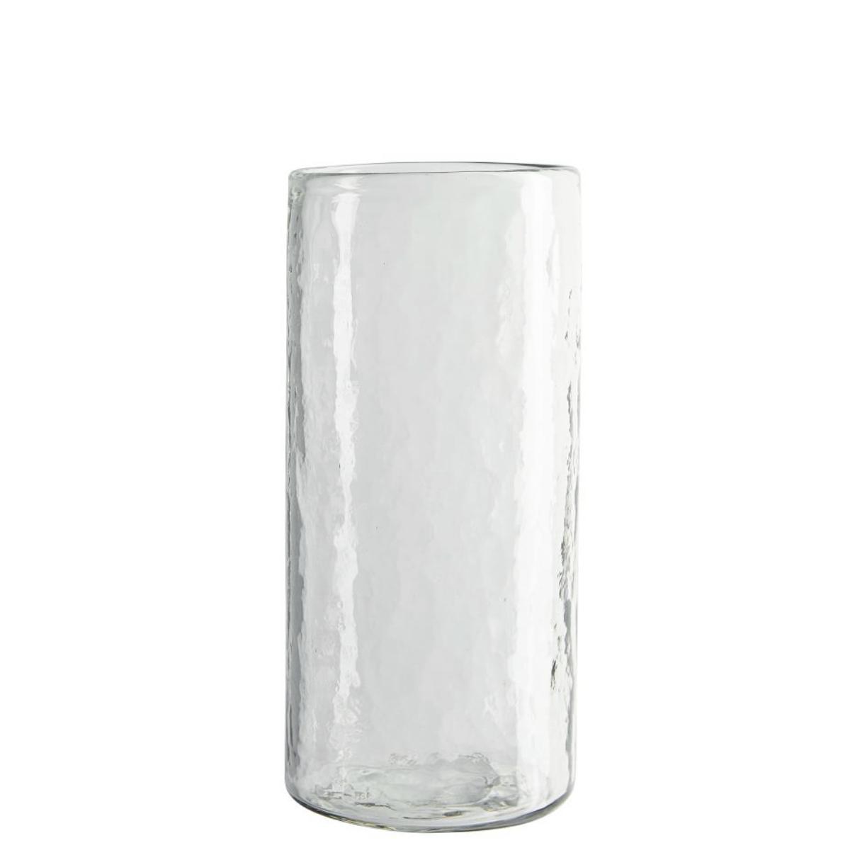 Clear Tall Hammered Handcrafted Drinking Glasses - 18.6oz