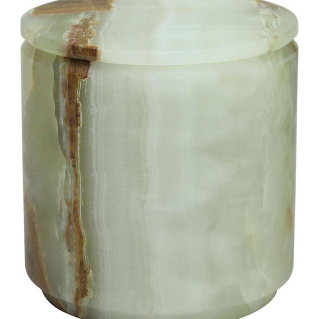 Marble CrafterEris Collection Light Green Onyx Canister