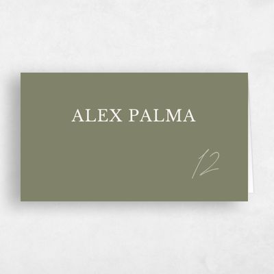 Khaki Green Wedding Place Card - Pinehaven