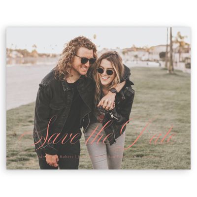 Coral, Pink Wedding Digital Save the Date - Sydney Photo