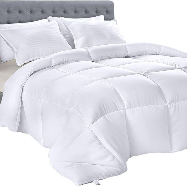 Utopia Bedding Down Alternative Comforter (King, White) - All Season Comforter - Plush Siliconized Fiberfill Duvet Insert - Box Stitched