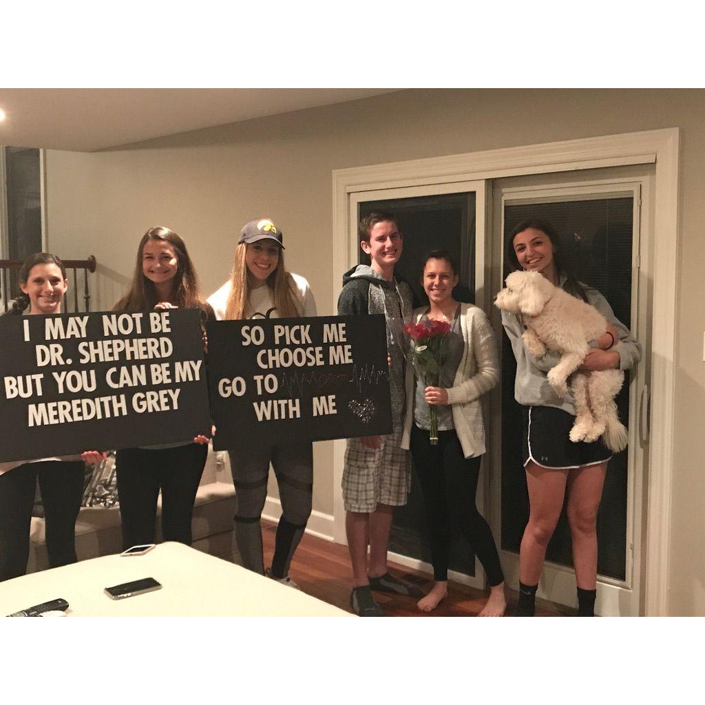 Junior year promposal! Everyone involved is a bridesmaid at the wedding!