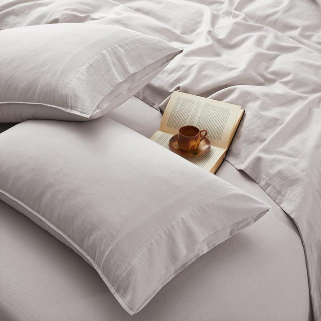 OnlySet 4Pcs Organic Linen Sheets California King, 100% French Linen from Normandy, Durable Natural Linen Cal King Sheet Set with 16 Inch Deep Pocket, 1 Flat Sheet, 1 Fitted Sheet, 2 Pillowcases