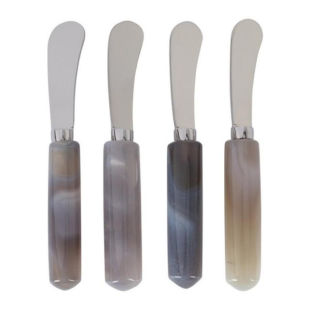 LUXE Grey Marble Look Resin Butter Knives - Set of 4