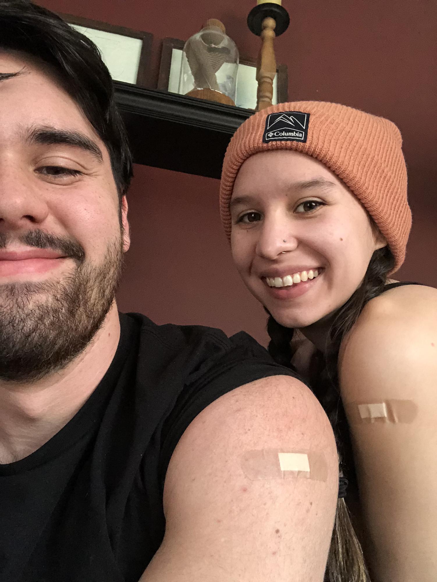 Us being So Brave after our first Covid shots