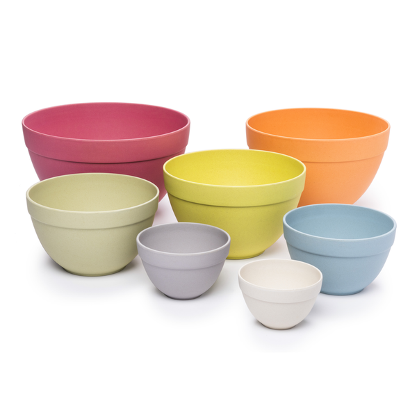 Seven Piece Bamboo Nesting Mixing Bowl Set