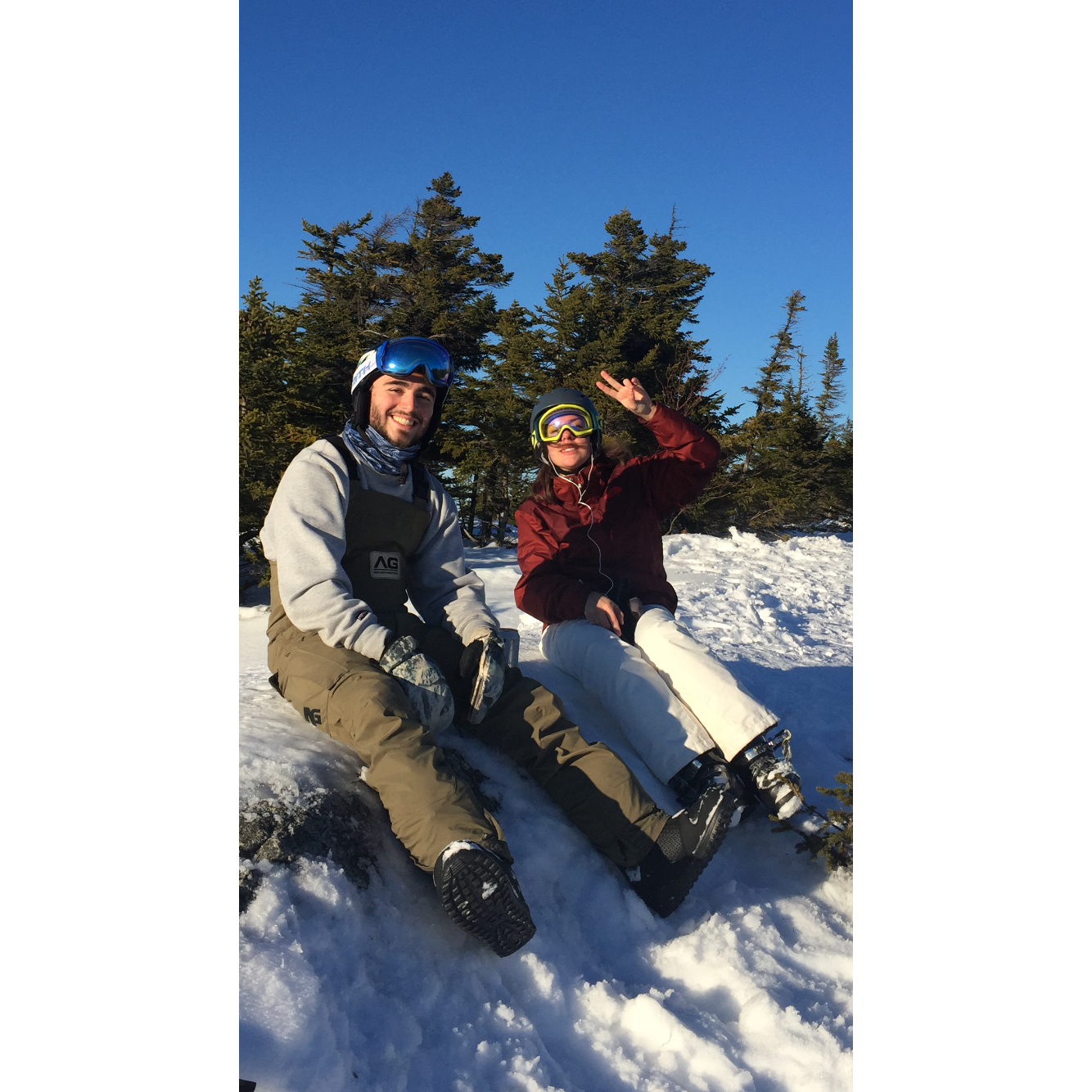 Hanging out in Sunday River, Maine where we first met 2 years before, January 2017
