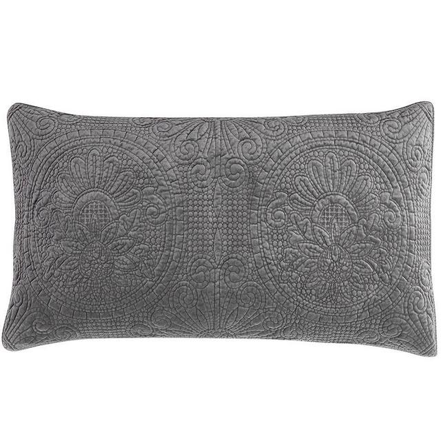 Velvet Medallion Sham, King, Flagstone