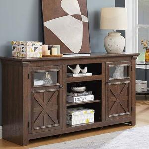 Fun Orange TV Stand Farmhouse/Rustic Espresso 60.23-in W TV cabinet ( Accommodates TVs up to 65-in )