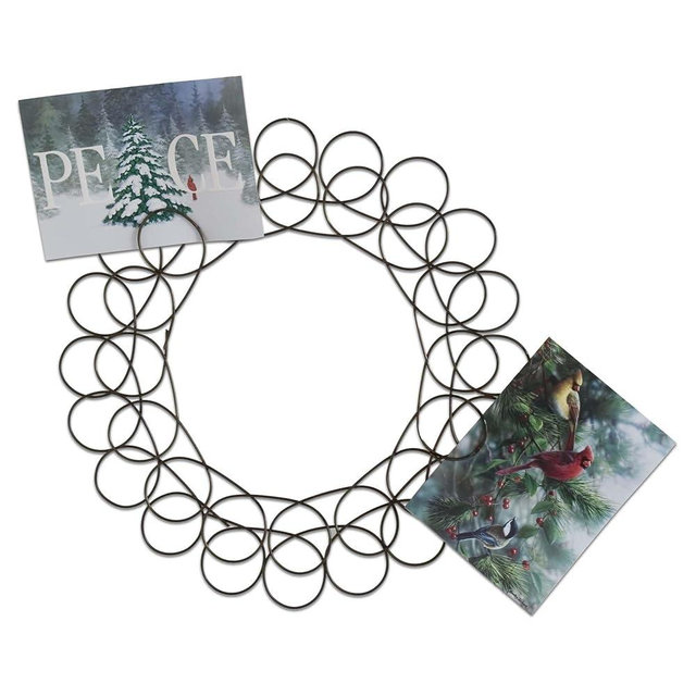 tag Spiral Wreath Greetingcard Holder Antique Bronze
