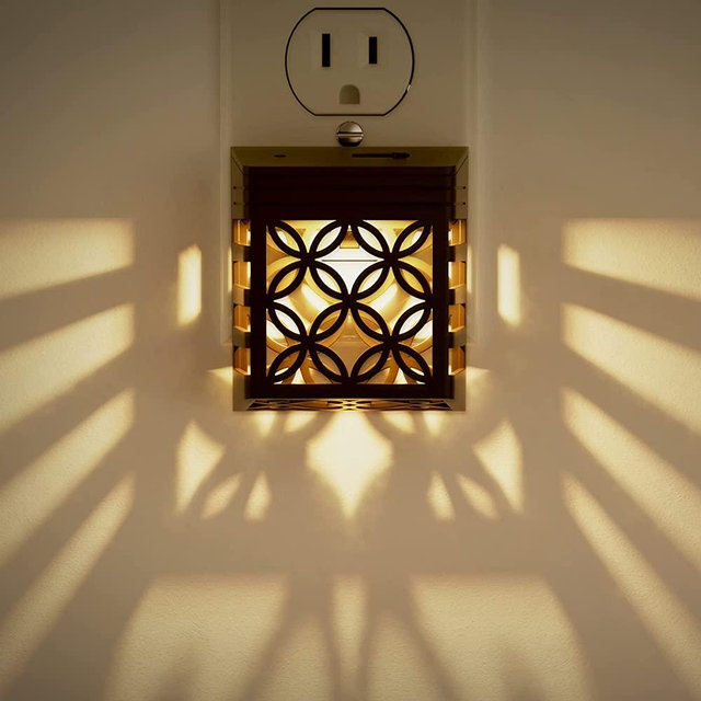 Plug in Night Light, DORESshop Night Lights Night Lights Plug Into Wall, Dusk to Dawn Sensor, Adjustable Brightness, Decorative Nightlight for Bathroom, Hallway, Stairway, Soft White 3000K, 1 Pack
