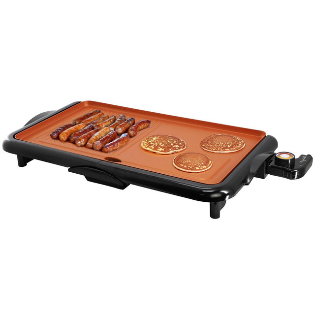 MegaChef 18.89" Electric Grill/Griddle with Copper Coating