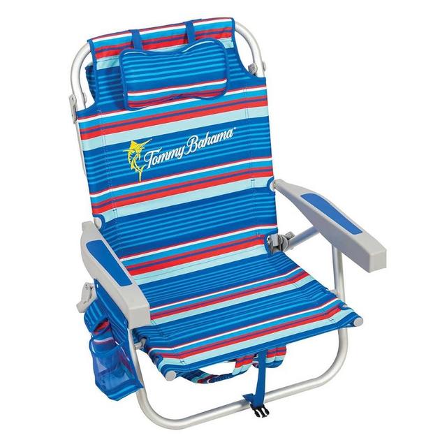 Tommy Bahama Beach Backpack Chair - Insulated Cooler Pouch - 5 Positions - 2024 with Storage Pouch and Towel Bar 2-Pack