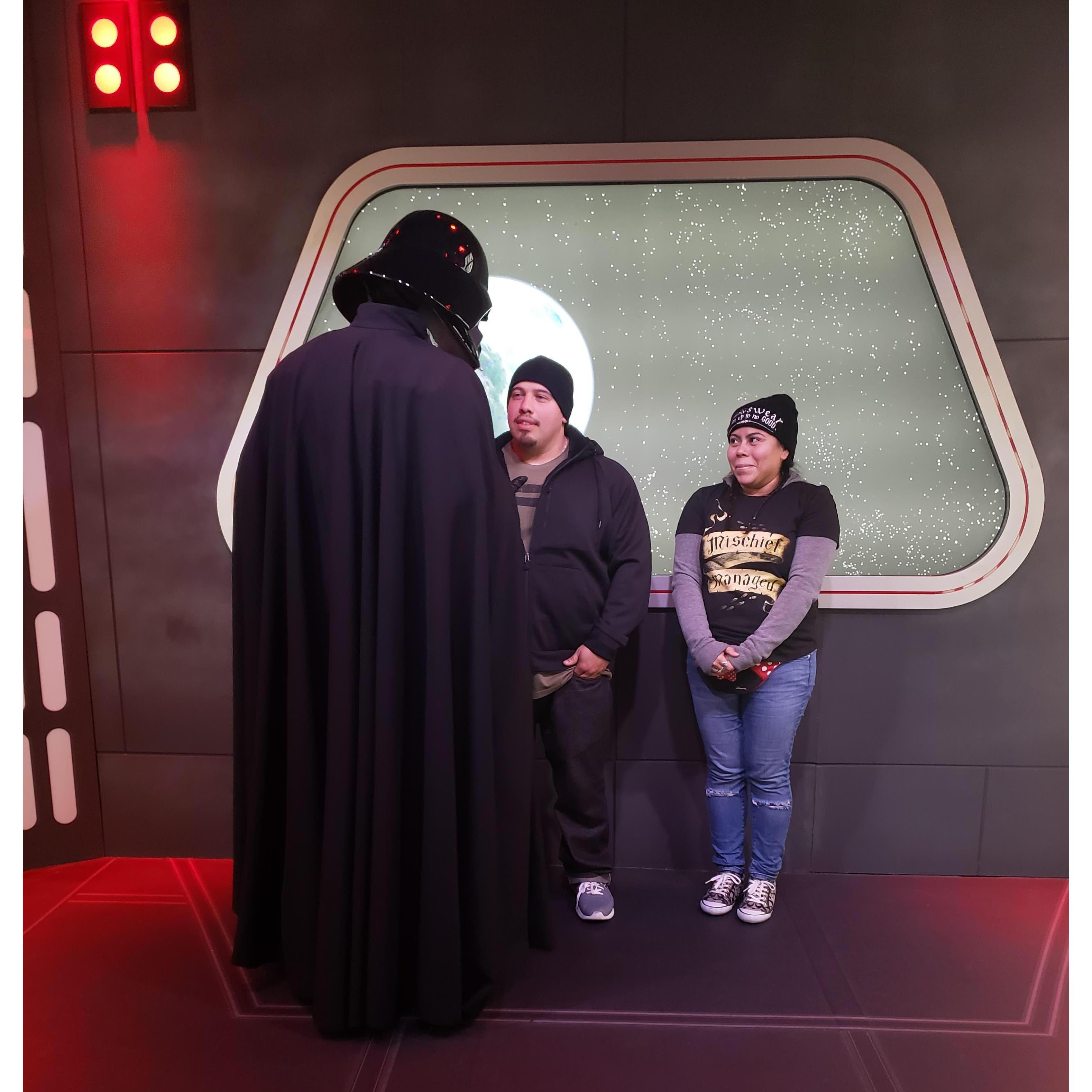 Meeting Darth Vader for the first time. Disneyland 2019