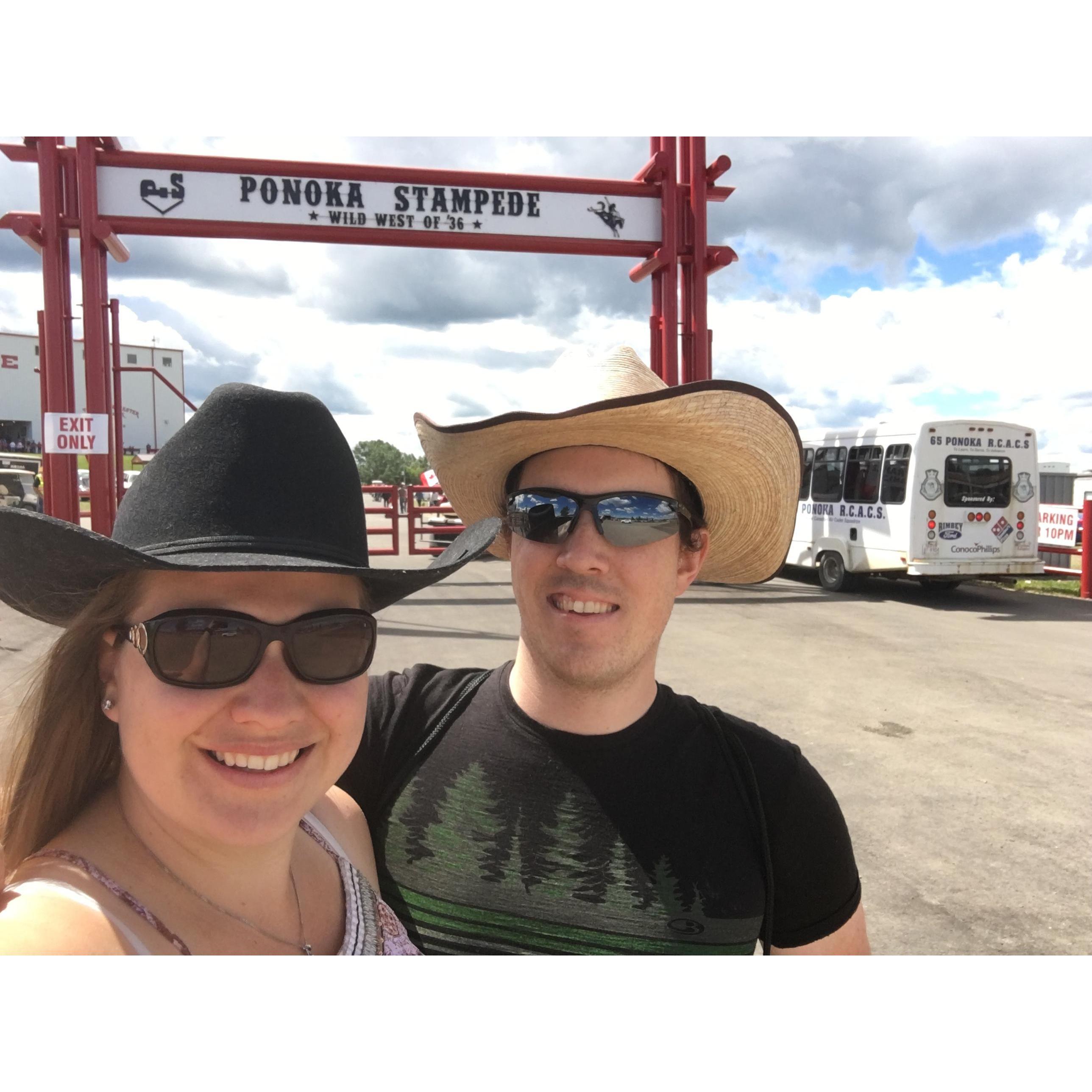 Brandon's first trip to Alberta in 2018 include lots of cowboy hats and beer!
