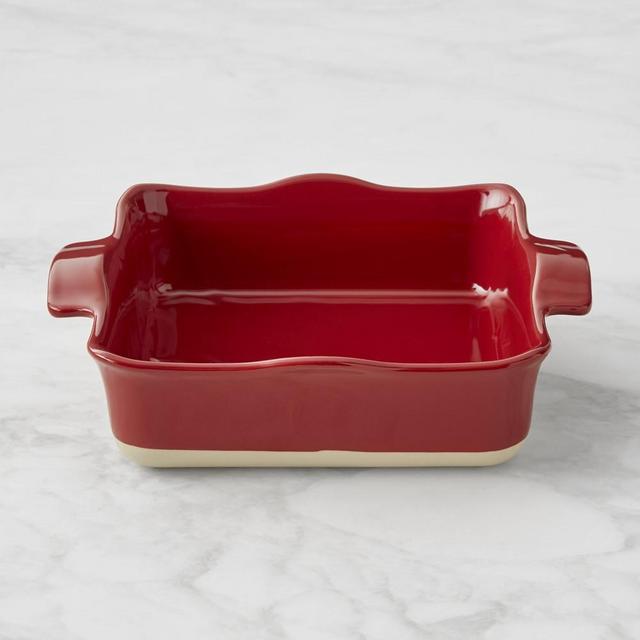 Emile Henry Ruffled Square Baker, Burgundy
