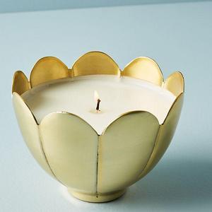 Metallic Flower Candle Large
