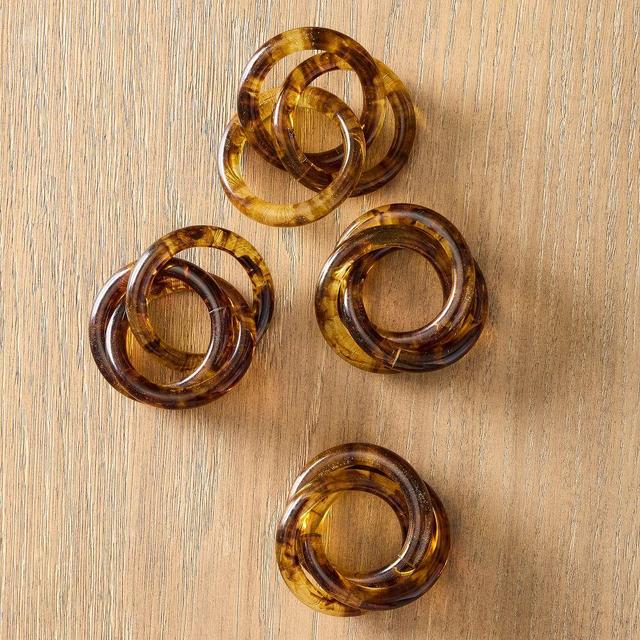 Mari Napkin Rings, Tortoise, Set of 8