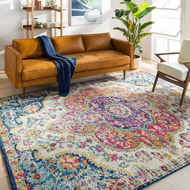 Artistic Weavers Romaine Vintage Medallion Area Rug,7'10" Square,Orange