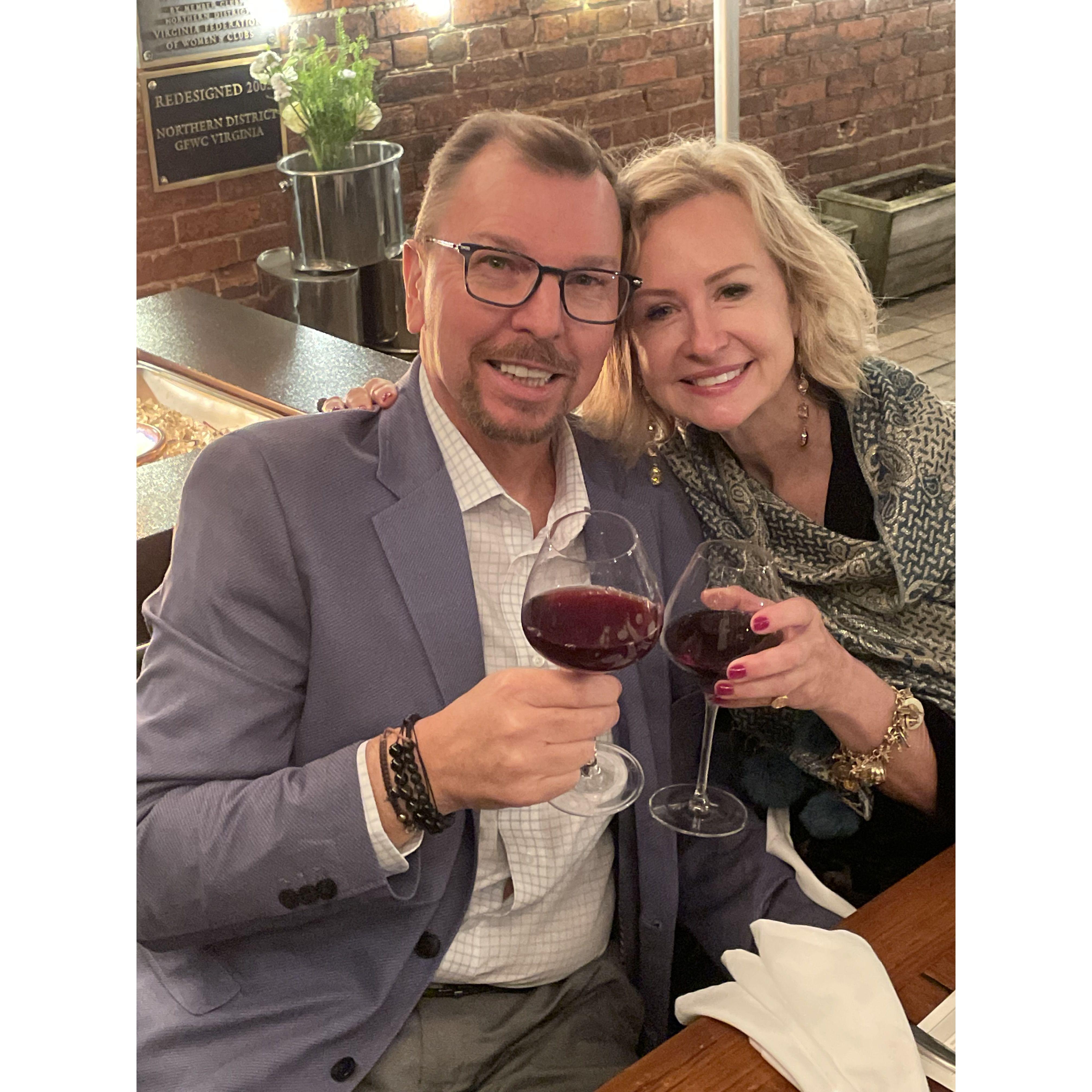 We love our red wine!  Georgetown, DC dinner with friends